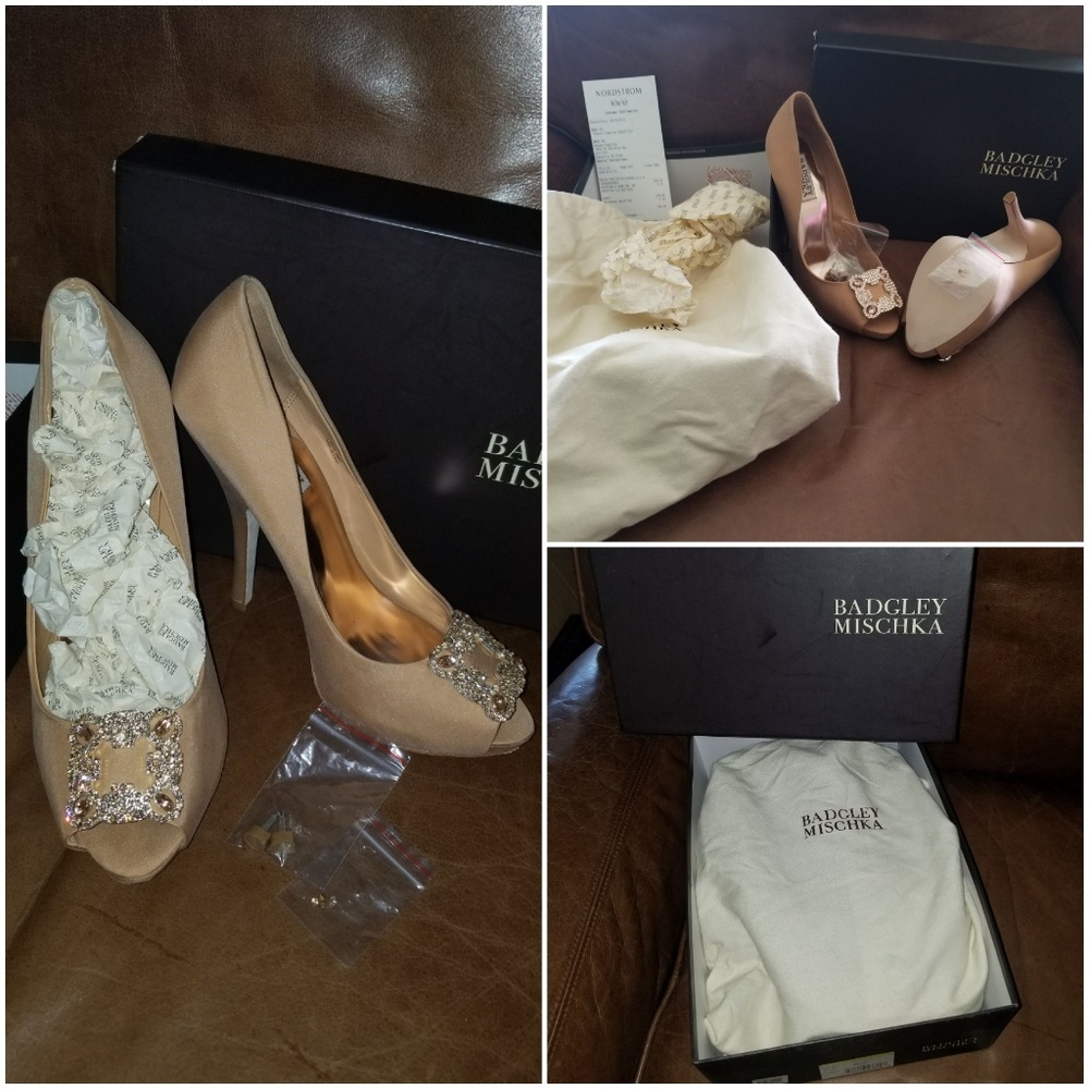 Badgley Mischka 8.5 Gayla in Champagne